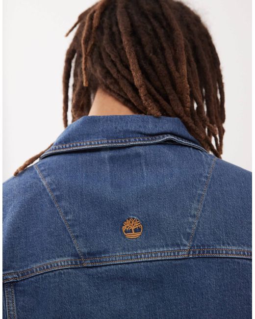 Timberland – jeansjacke mit mittlerer waschung in Blue für Herren