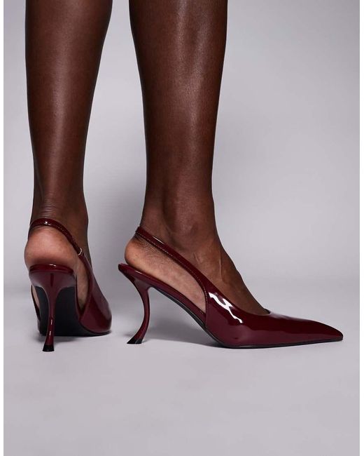 Public Desire Purple Katsu Slingback Heeled Shoes