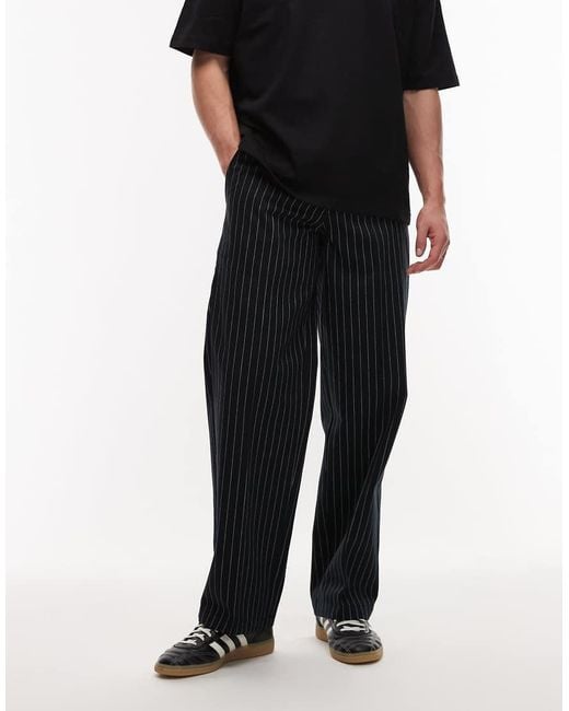 Dickies Black 247 Regular Relaxed Fit Striped Work Trousers for men