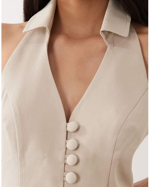 Miss Selfridge Elegante Haltertop in het Natural