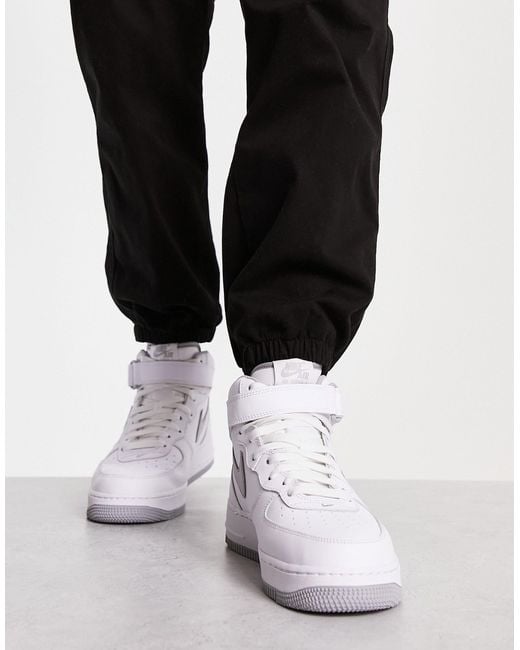 Air force 1 mid - sneakers alte bianche e grigie da Uomo di Nike in Nero |  Lyst