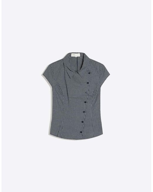 Bershka White Short Sleeve Cross-button Shirt