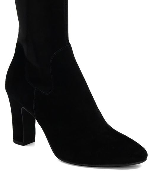 Dune Black Simple Suede Boots Shoe