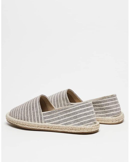 ASOS Espadrilles Van Canvas Met Grijze Strepen in het White voor heren