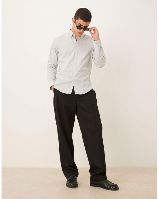 Abercrombie & Fitch – langärmliges hemd in White für Herren