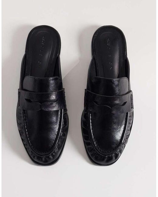 ASOS Brown Mouse Ruched Detail Loafer Mules