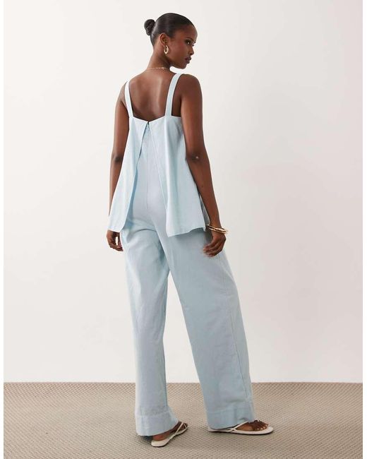 ASOS Blue Double Layer Cami Jumpsuit