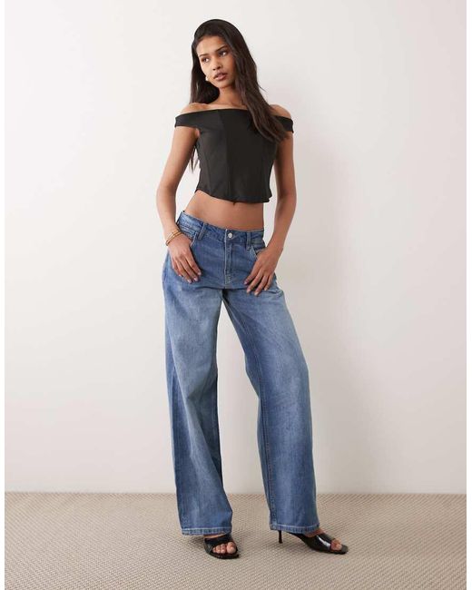 ASOS Black Sculpted Bardot Corset Top With Boning