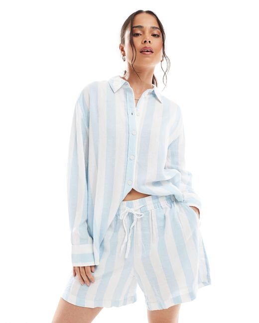 Vero Moda White Linen Touch Shorts Co-ord