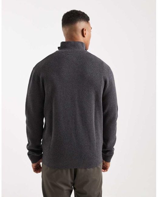 Jack & Jones Gray Premium 1/4 Zip Jumper for men