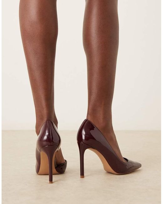 Scarpe A Punta Ciliegia Con Tacco A Spillo di Mango in Brown