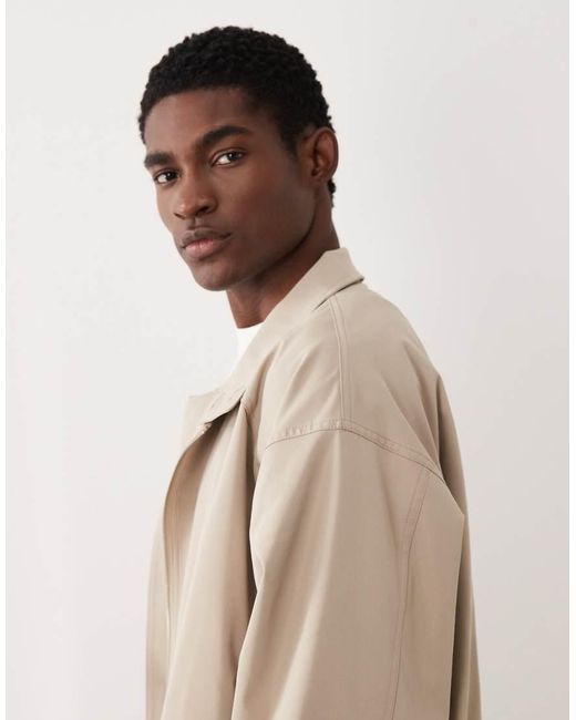 ASOS Natural Funnel Neck Jacket for men