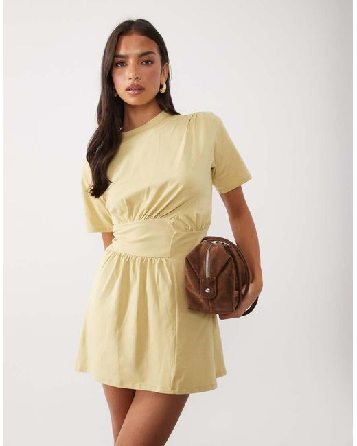 ASOS Natural Waist Detail Mini Dress