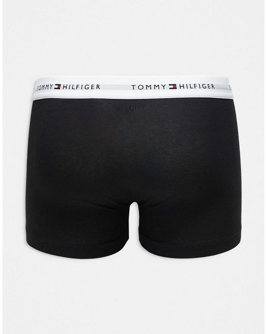Tommy Hilfiger Black Signature Cotton Essentials 7 Pack Trunks for men