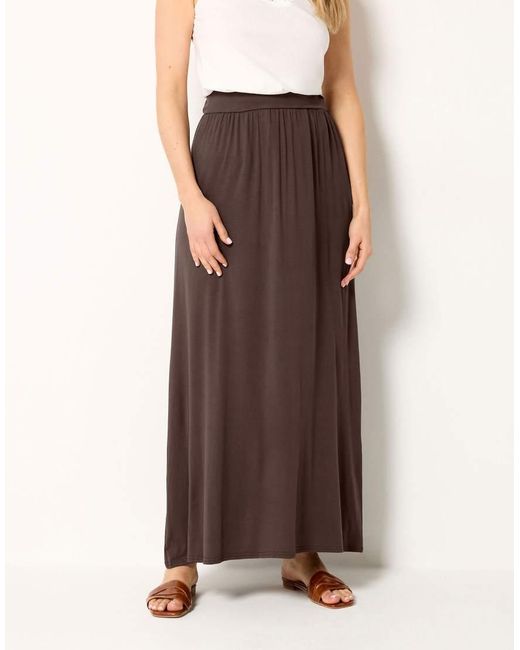Long Tall Sally Brown Jersey Maxi Skirt