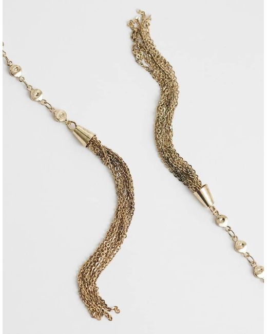 ASOS Natural Wraparound Necklace With Tassel Detail