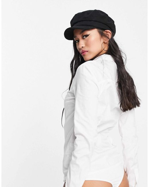 Vero Moda White – langärmliger hemd-body