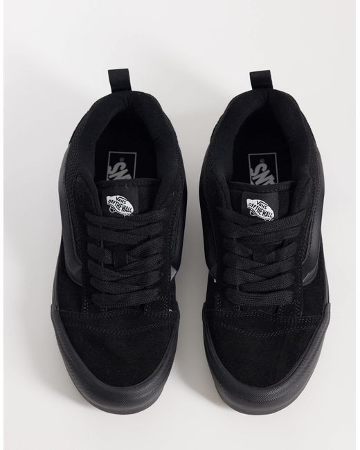 Knu skool - baskets en cuir à semelle chunky - triple Vans en coloris Black