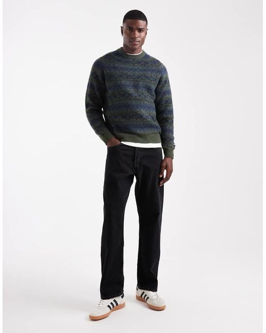Levi's Gray Presidio Raglan Fairisle Knit Jumper for men