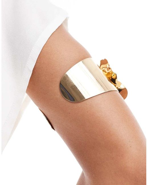 ASOS White Arm Cuff With Corsage Flower Detail