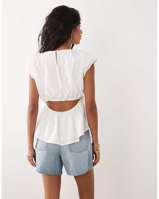 Jdy White Open Back Fitted Top
