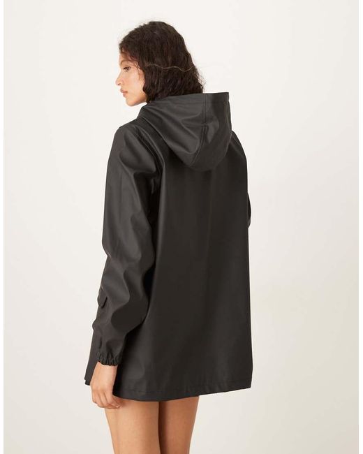 Jdy Gray Longline Hooded Raincoat