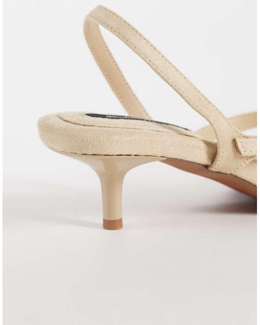 River Island Natural Buckle Toe Thong Heeled Sandals