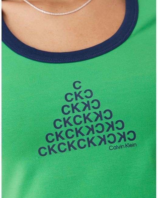 Calvin Klein Green – knapp geschnittenes ringer-t-shirt