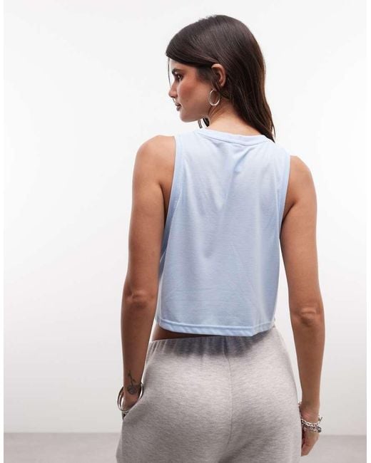 Adidas Originals Blue Adidas Training Essentials Cropped Vest