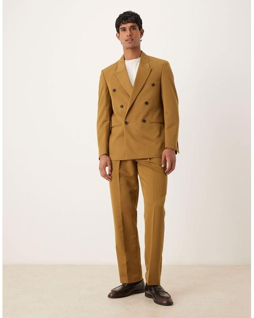ASOS Natural Straight Suit Trouser for men