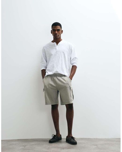 Only & Sons White Cargo Sweat Short for men