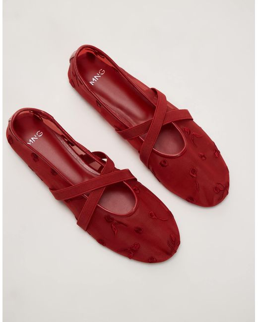 Mango Brown – ballerinas aus mesh
