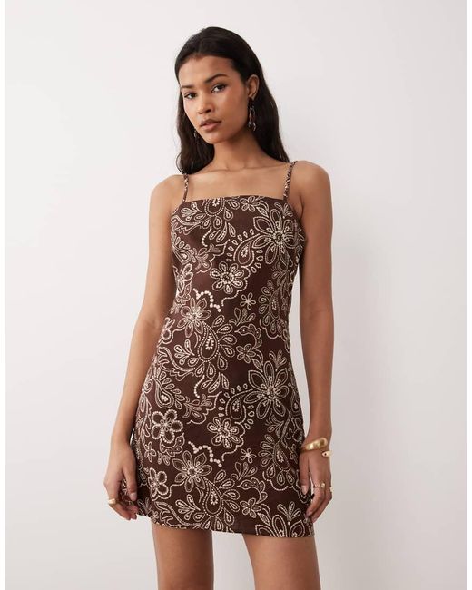 Nobody's Child Brown Palma Mini Cami Dress
