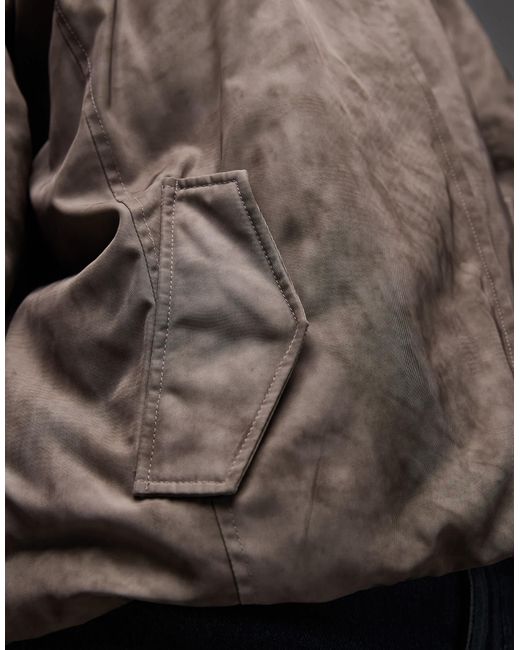 Collusion Gray Oversized Washed Bomber Jacket
