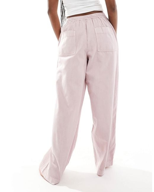 ASOS Purple Soft Wide Leg Trouser
