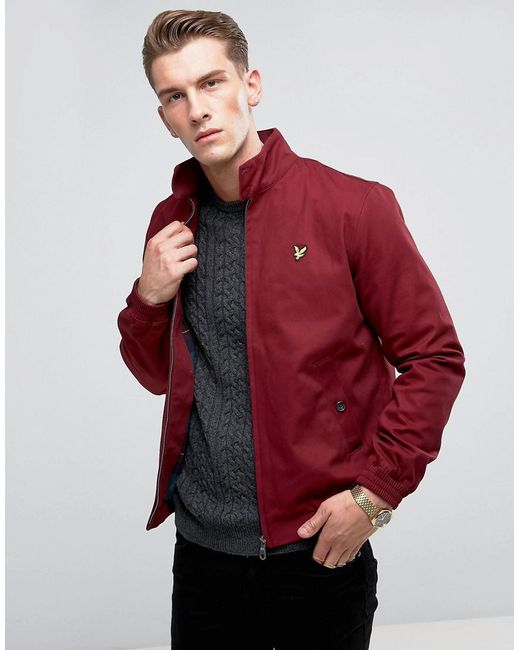 Lyle & Scott Harrington Jacket Burgundy in Red for Men | Lyst