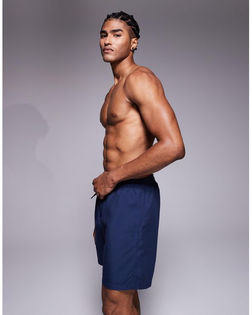 ASOS – halblange badeshorts in Blue für Herren