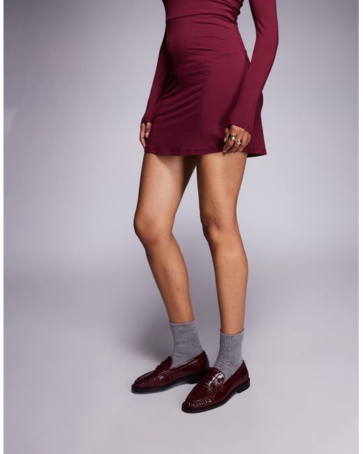 River Island Purple Ruched Loafers