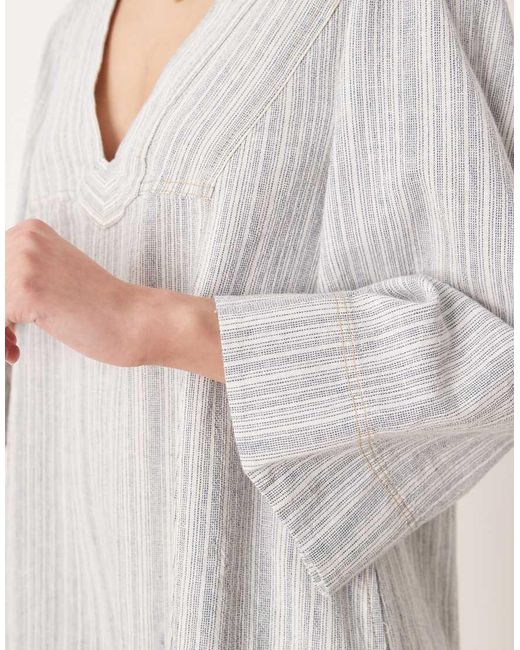 Free People White Goldie V Neck Smock Mini Dress