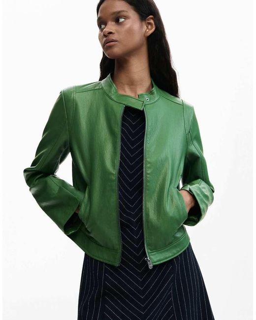 Desigual Green Jacket Faux Leather