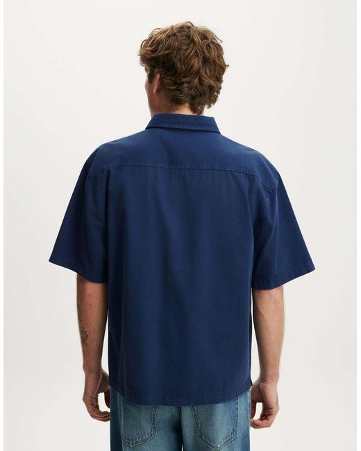 Cotton On Blue Darcy Short Sleeve Shirt for men