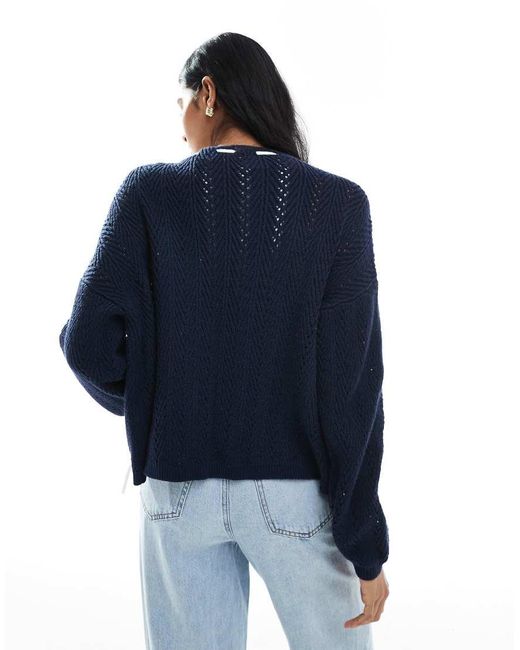Hollister Blue Relaxed Open Cardigan