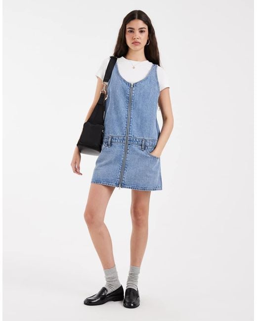 Levi's Blue Mini Zip Dress