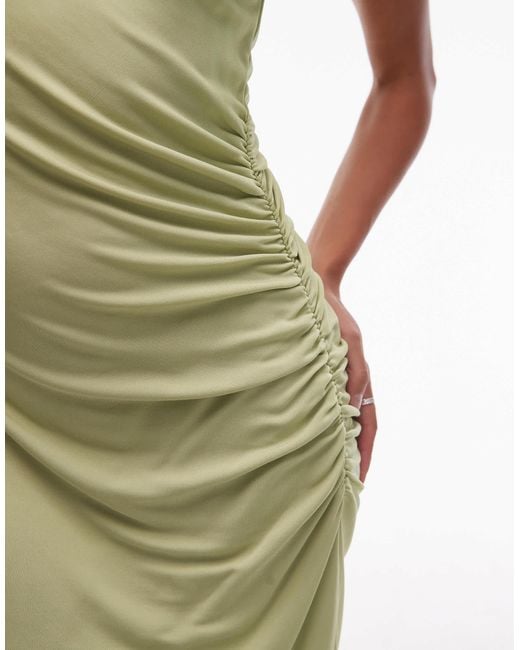 & Other Stories White One Shoulder Midi Dress With Drape Detail