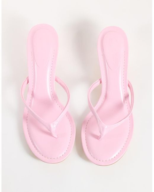SEQWL Pink Capri Heeled Thong Sandal