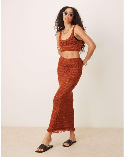 ASOS Brown – gestricktes cropped strandoberteil