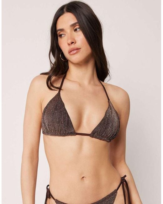 Calzedonia Natural Triangle Bikini Top Glitter