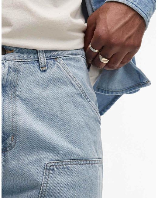 Pantaloncini Azzurri Con Ginocchio Doppiato di Carhartt in Blue da Uomo