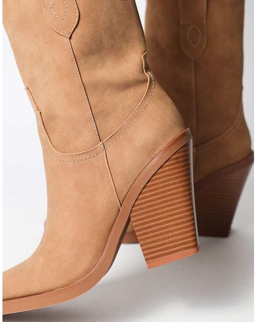 SIMMI Natural Mercy Western Heeled Boots
