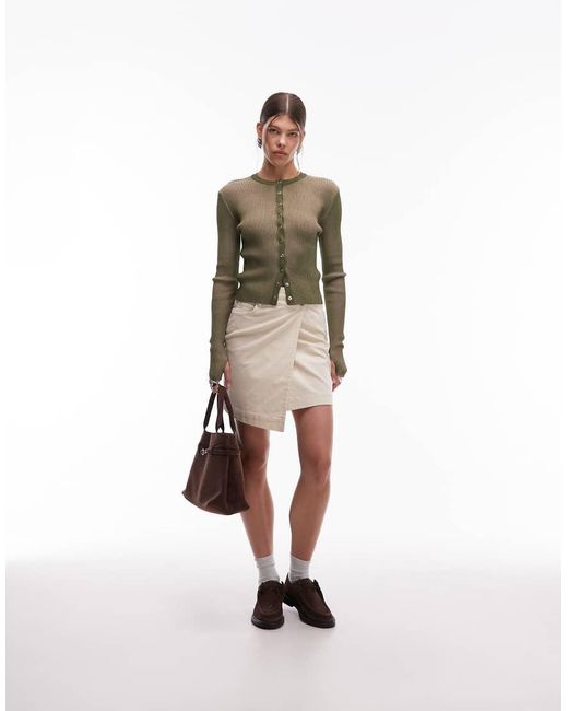 emory park Natural Button Through Henley Top